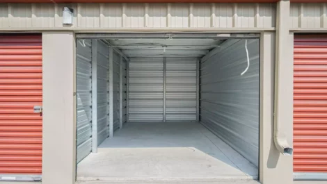 Inside a storage unit