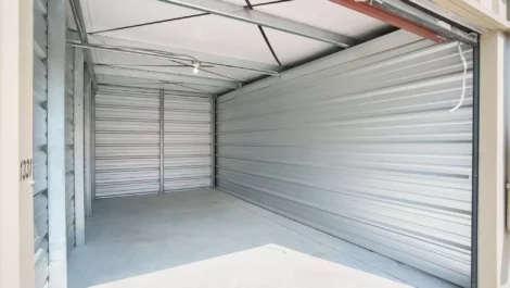 Inside a storage unit