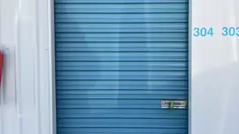 Small storage unit front door