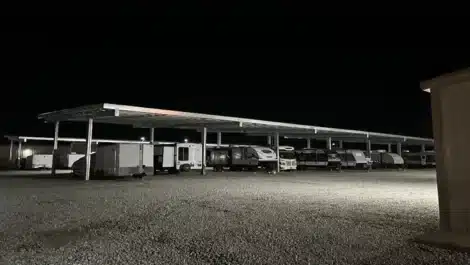 Well lit covered self vehicle storage